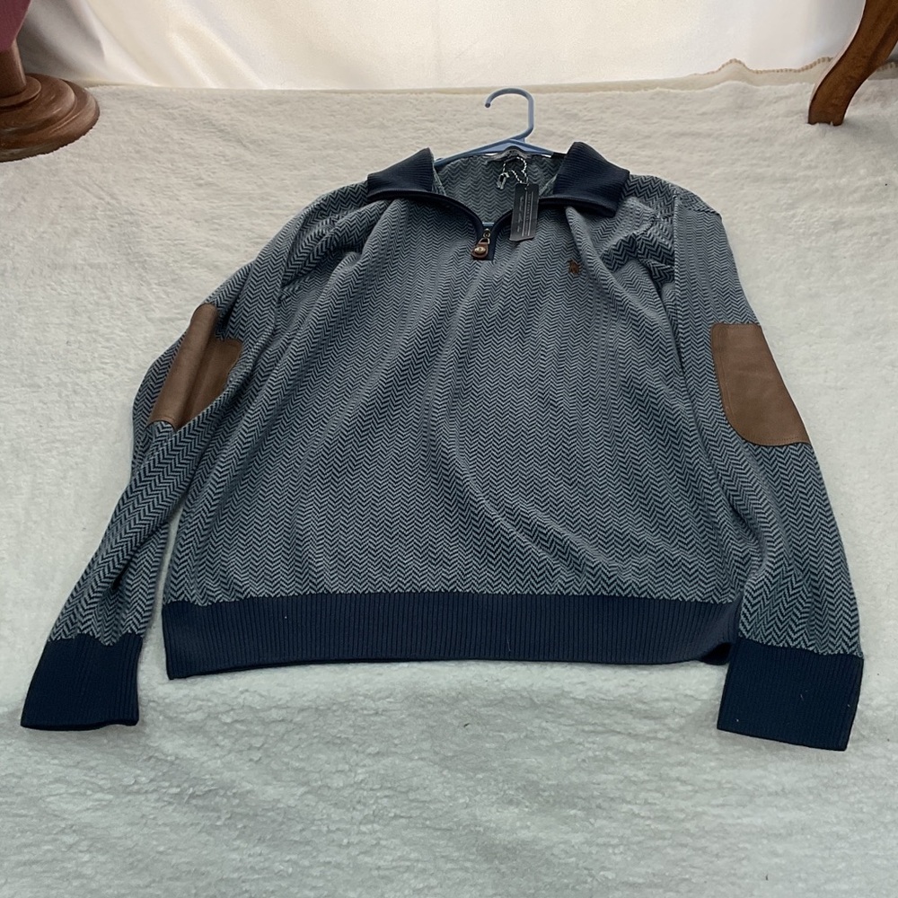 NWT Men's Navy and Brown southern Casanova  Sweater